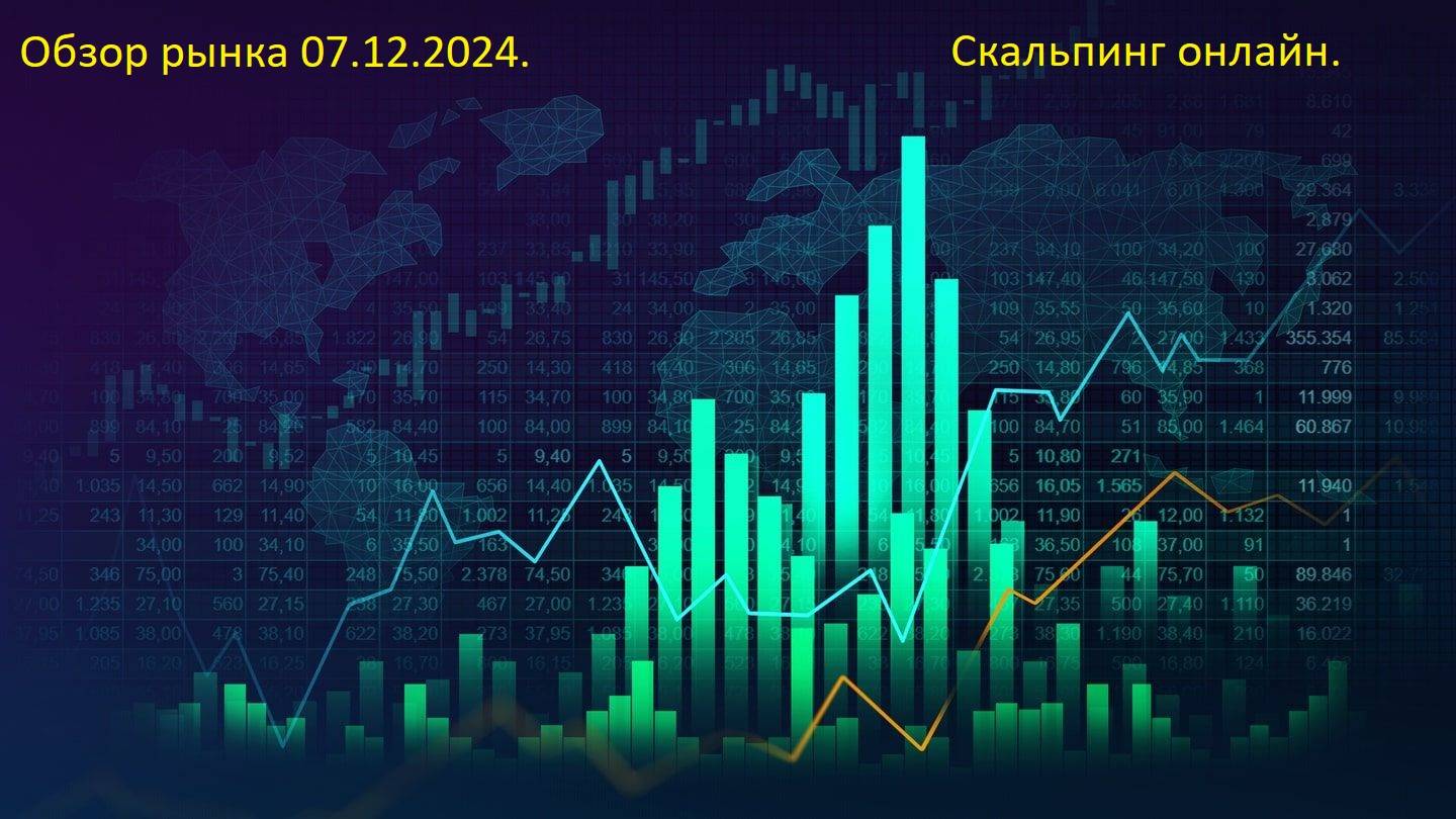 Обзор рынка 7.12.2024, торговля онлайн, скальпинг в прямом эфире!