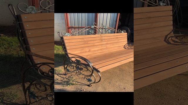 Кованная скамейка рисунок растительный