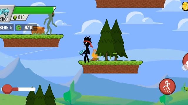 stickman vs zombie первый уровень все звёзды