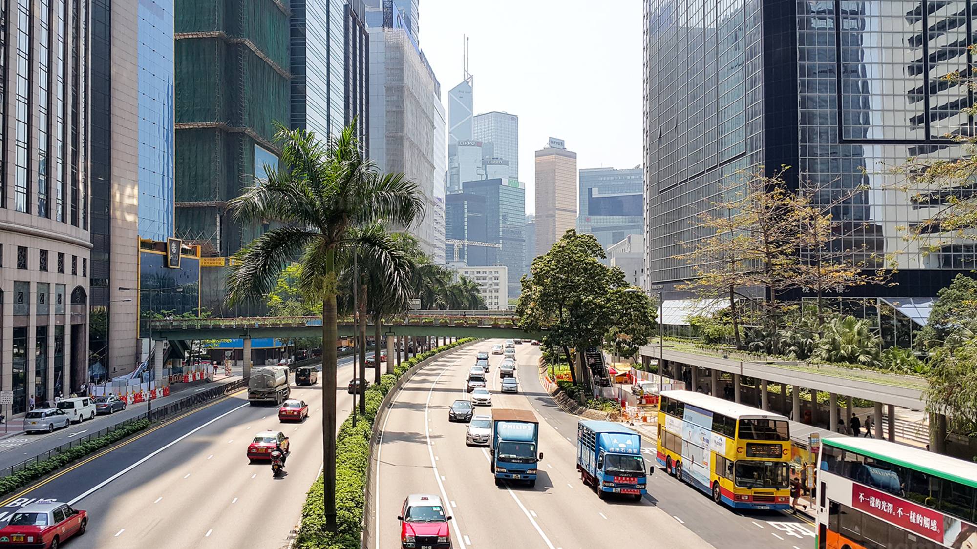 ГОНКОНГ поездка по вечернему центральному р-ну супергорода