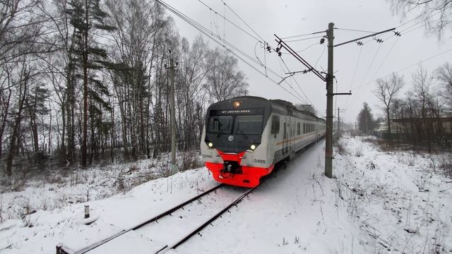 Электропоезд ЭД4М-0488 пл.Захарово до ст.Звенигород. 07.12.2024.
