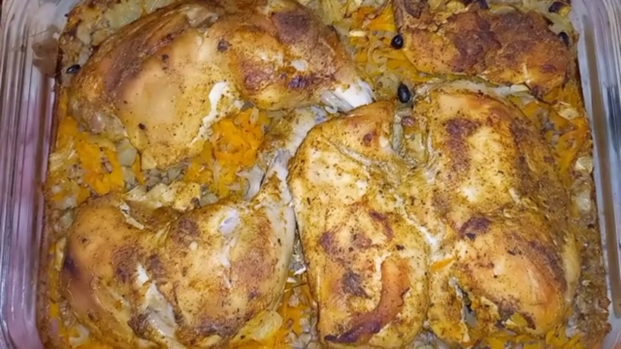 Гречка с курицей и овощами а-ля плов в духовке