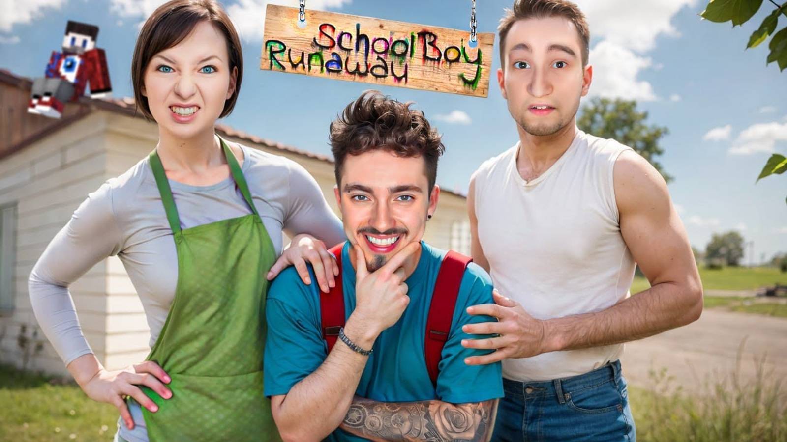 СБЕГАЮ ОТ ЗЛЫХ РОДИТЕЛЕЙ В SCHOOLBOY RUNAAWAY В МАЙНКРАФТ!