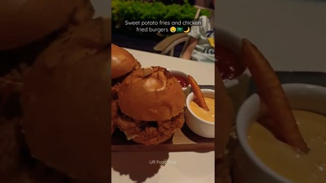 Sweet potato fries & Chicken fried burgers