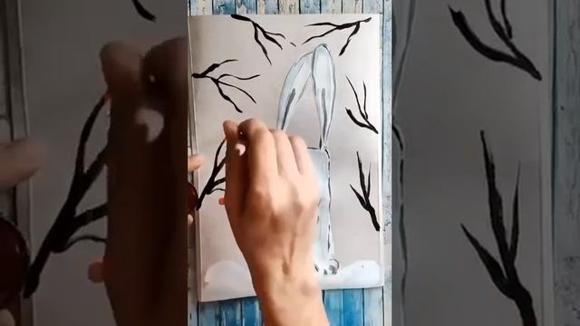Учимся рисовать. Заяц. Подпишись !