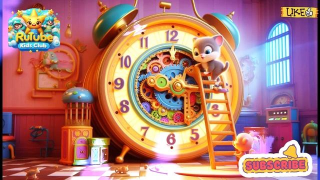 🎶Hickory Dickory Dock cartoon song 🎶 #rutubekidsclub #trendingnow #hickorydickorydocknurseryrhyme