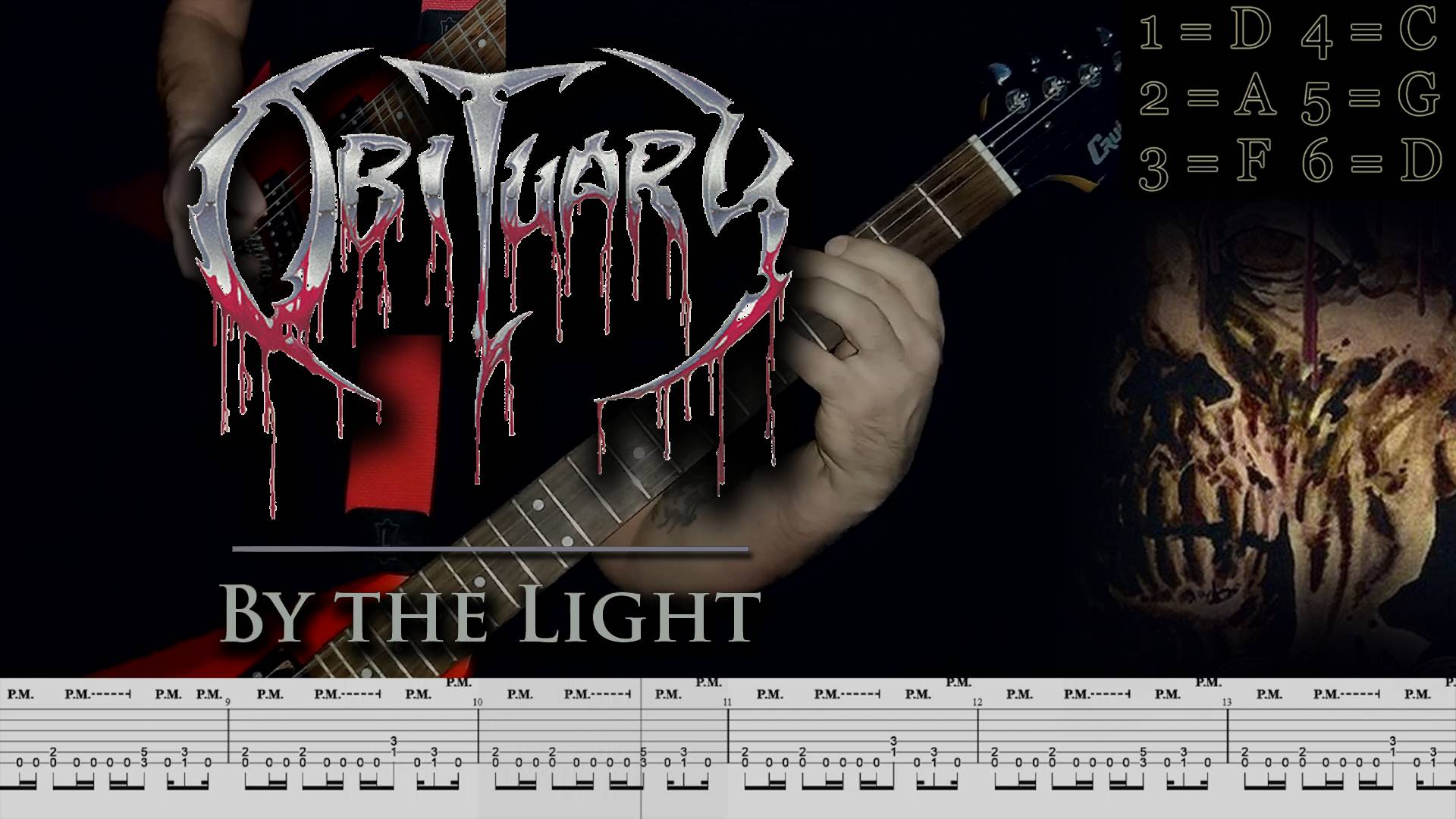 Obituary - By the Light (guitar cover playthrough tabs)