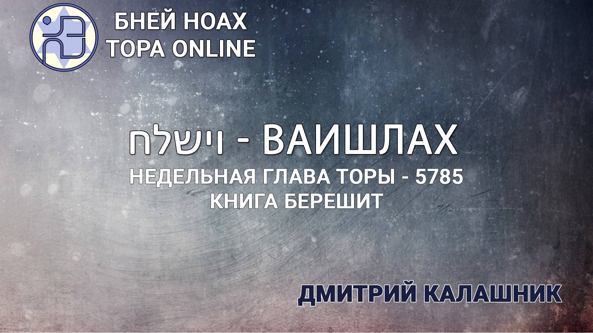Недельная глава Торы - Парашат а-шавуа - "ВАИШЛАХ" 5785/2024. Дмитрий Калашник