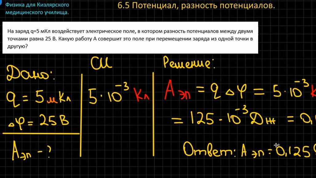 6.5 Потенциал, разность потенциалов