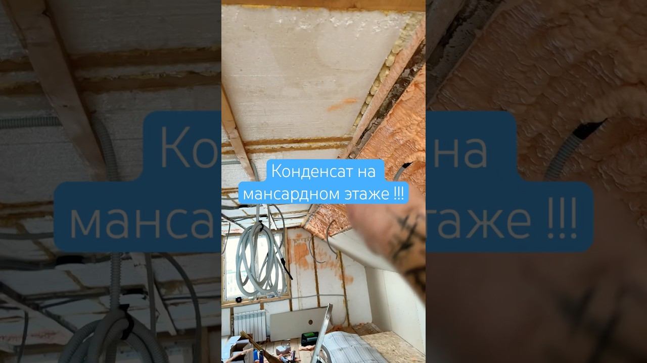 Конденсат на мансардном этаже | проблемы с паро изоляцией на мансарде #мансарда #конденсат #кровля