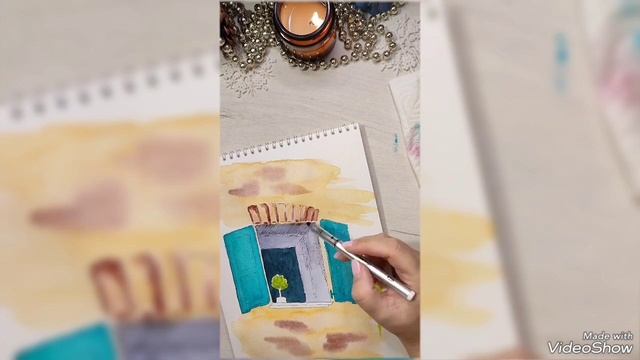 Архитектурный скетч. Окно со ставнями.