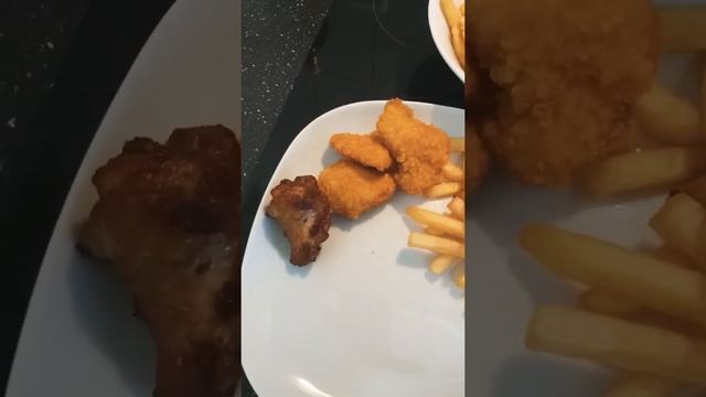 Fries Chicken tender Chicken wings with salad #short video @pamelascookingvlog