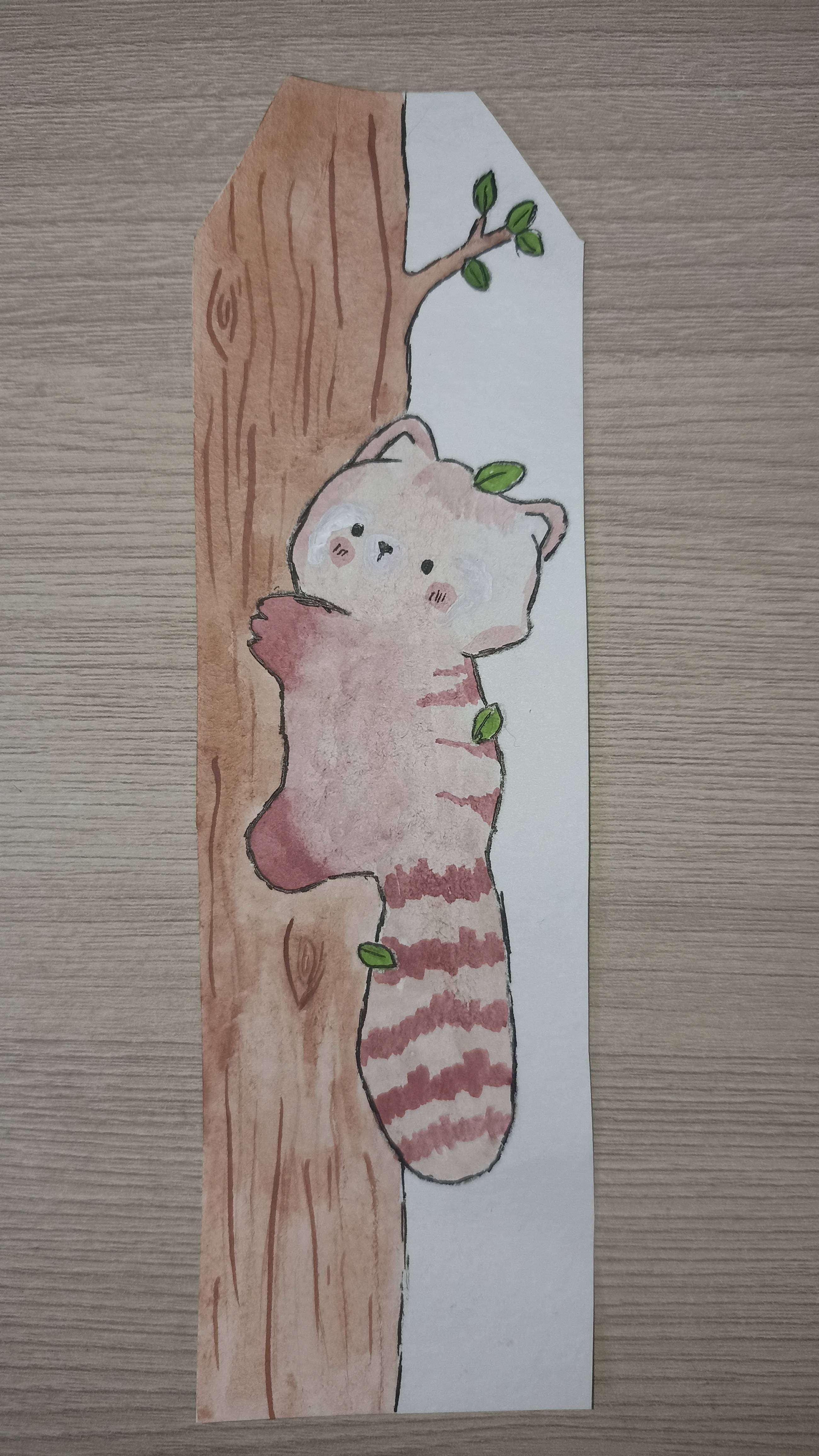 Рисунок гуашью / Красная панда