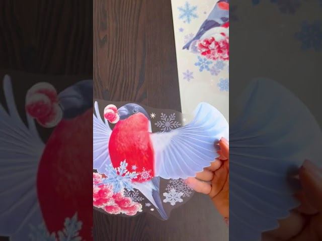 Наклейка "Снегири на заснеженных ветках"