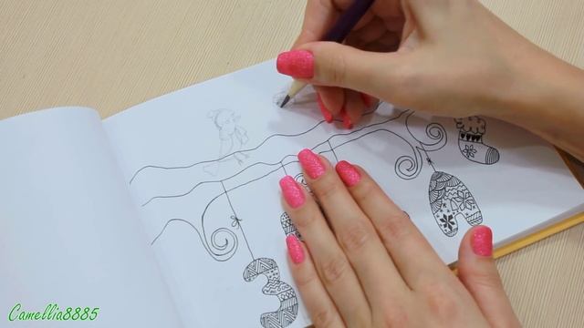 DIY РИСУЮ Зимняя страничка Дудлинг Буквы  Doodling  Идеи для скетчбука, ЛД