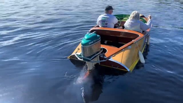 Beautiful Aristo Craft wood boat with a Mercury Mk 55