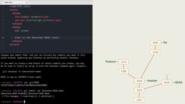 3.6 Git – Ветки – Состояние отделённой HEAD