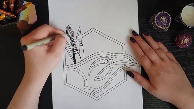 Drawing Emily Raven Crafts Logo - Speed Art