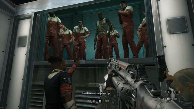 Wolfenstein: The New Order Blazko Meets Anya + The Prisoners After Killing Bubi Elevator Cutscene