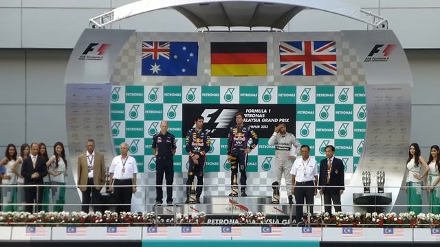 The podium of Formula 1 PETRONAS MALAYSIA GRAND PRIX 2013