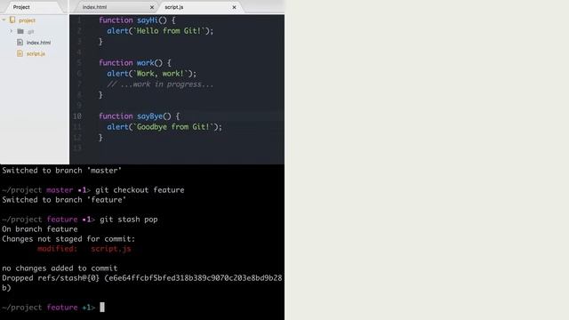3.3 Git – Ветки – Команда checkout при незакоммиченных изменениях