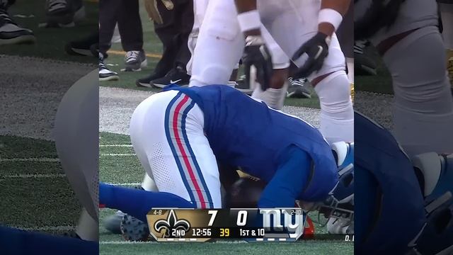 Malik Nabers catches for a 17-yard Gain vs. New Orleans Saints