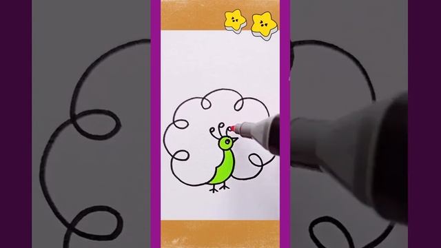 Учимся рисовать. Павлин. Подпишись !
