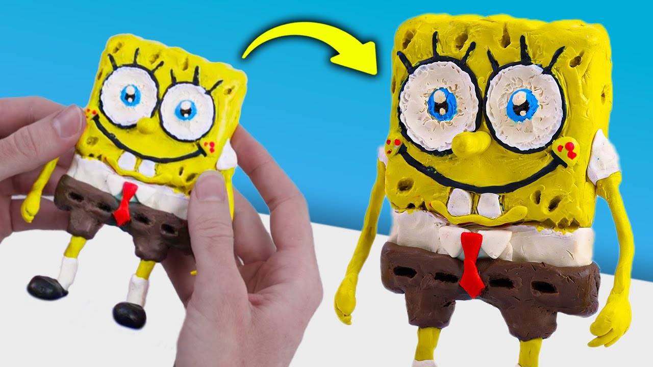 Лепим ГУБКУ БОБА (Sponge Bob) из Пластилина!