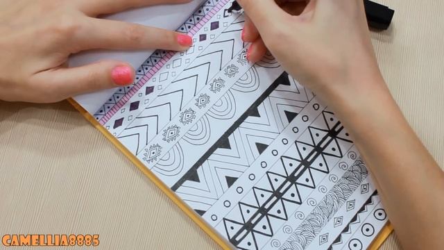 DIY РИСУЮ Яркая страничка  Идеи для скетчбука, блокнота Дудлинг Tribal Print