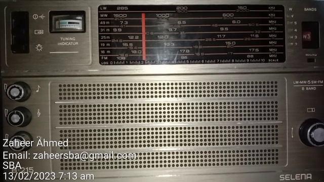 SW 11905 khz SLBC Radio Cylon 13 Th Feb 2023 On Russian Selena B 215 Antenna Built-in