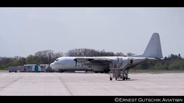 Lynden Air Cargo L-100-30H (C-130H Hercules) With Beluga Whales Departing Hamilton