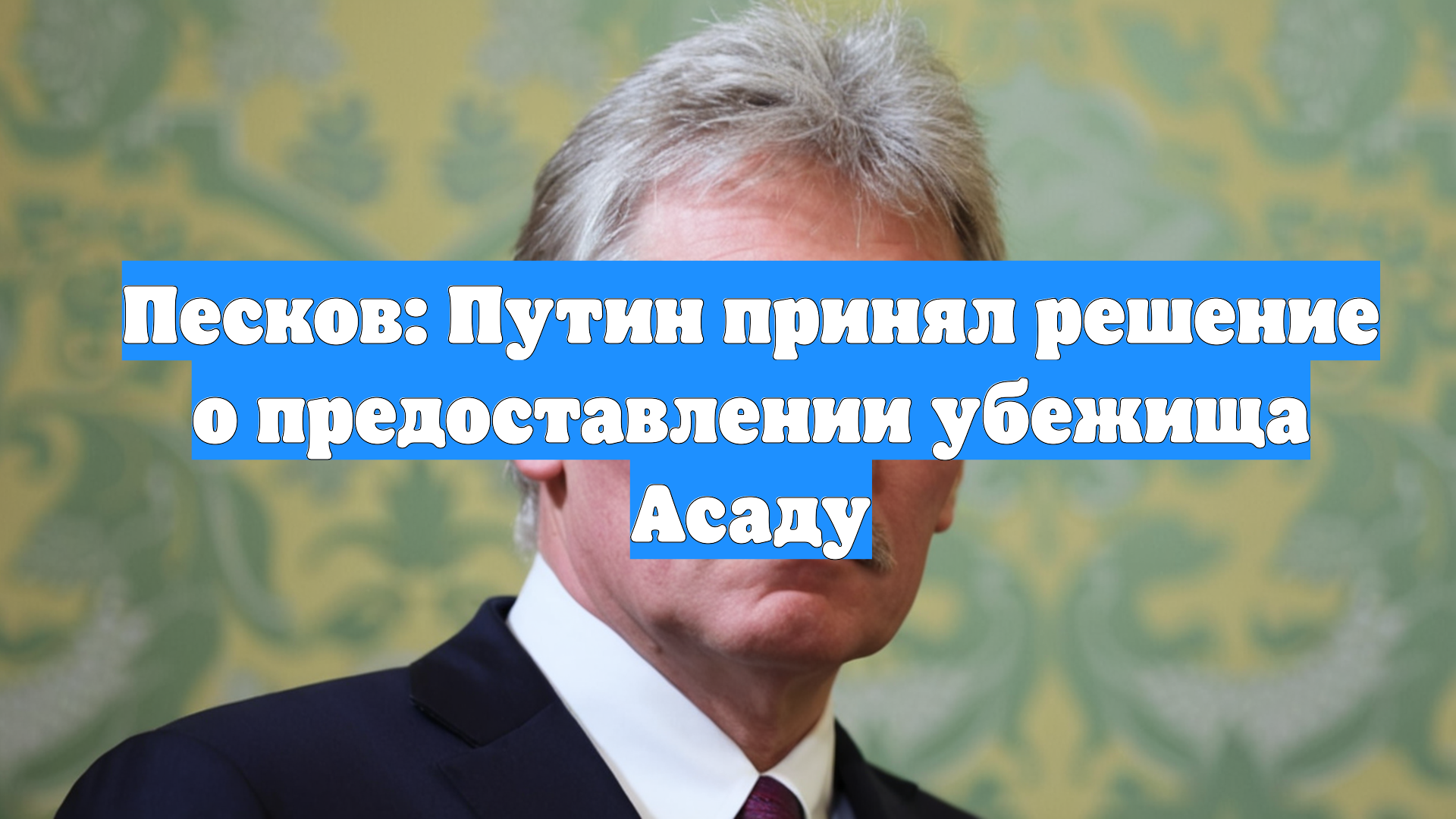 Песков: Путин принял решение о предоставлении убежища Асаду