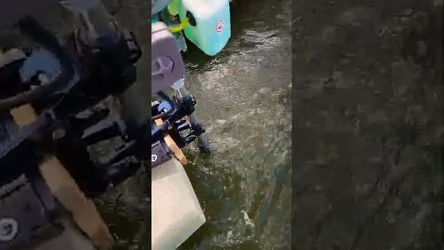 63cc 2 stroke kayak outboard first run!