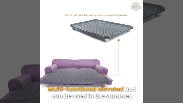 Multifunctional Orthopedic Dog Sofa Bed with Three-Side Cushioned Headrests