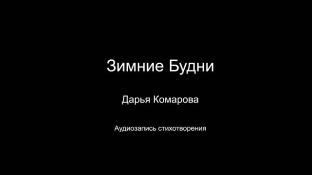 Стихотворение " Зимние будни". Читает автор Дарья Комарова. Написано в 2022-2024 годах.