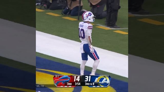 Khalil Shakir with a 51-yard touchdown catch from Josh Allen vs. Los Angeles Rams