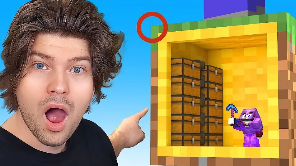 😱Построил Дом Лилипута под Одним Блоком Друга в Майнкрафт