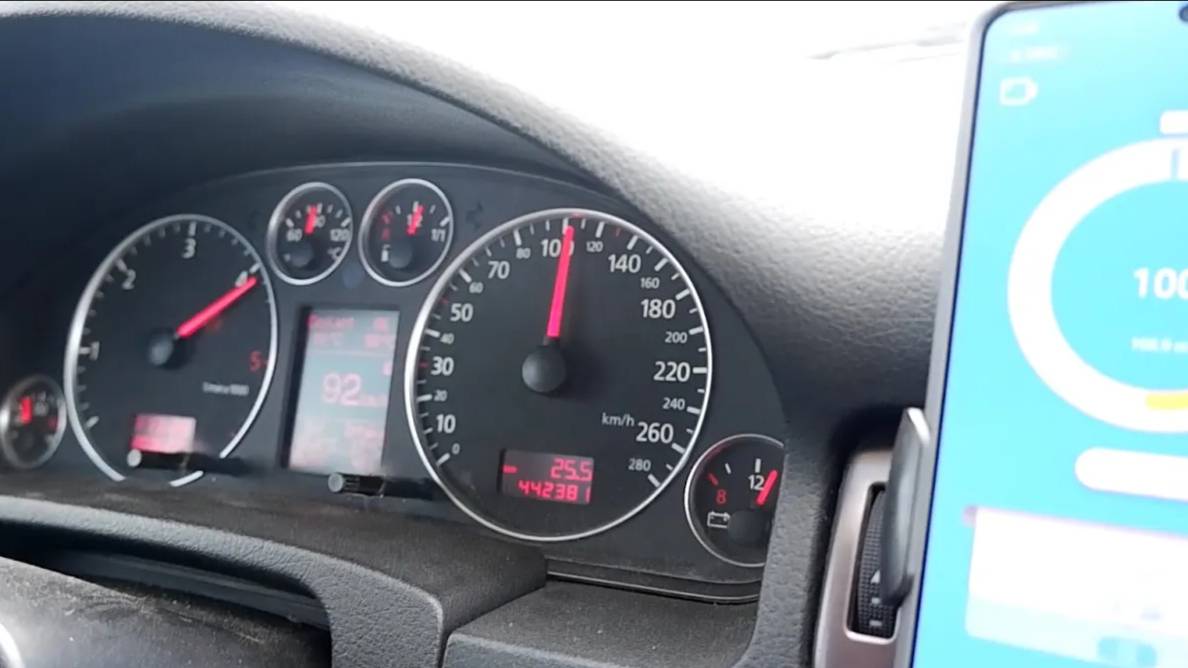 Audi A6C5 2.5 TDI V6, AKE, передний привод. Разгон 0-100.