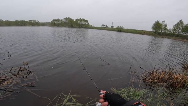 Майский Снегопад. Ультралайт. Рыбалка на Пруду. Мормо в Сильный Ветер.