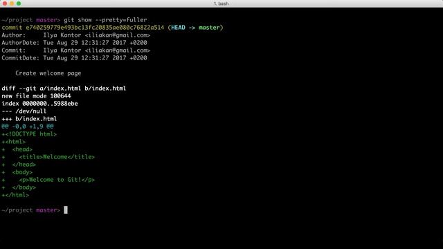 2.4 Git – Основы – Git show, кто такие автор и коммиттер