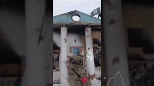 Российские бойцы освободили село Плехово  Курской области. После зачистки над селом был подняты флаг