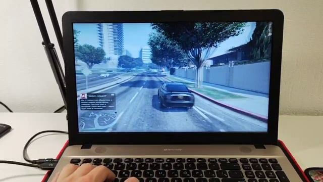 Тест GTA5 на ноутбуке ASUS VivoBook Max (D541SC-XO170T), видео для Авито