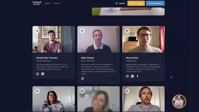 Minimal website design with a focus on video - Richard James estate agents