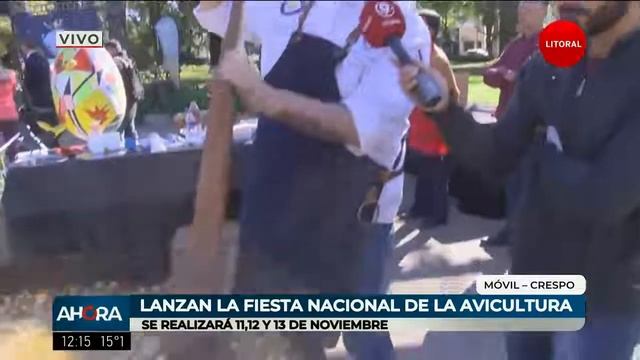 Lanzaron la XXX Fiesta de la Avicultura de Crespo: enorme pollo al disco