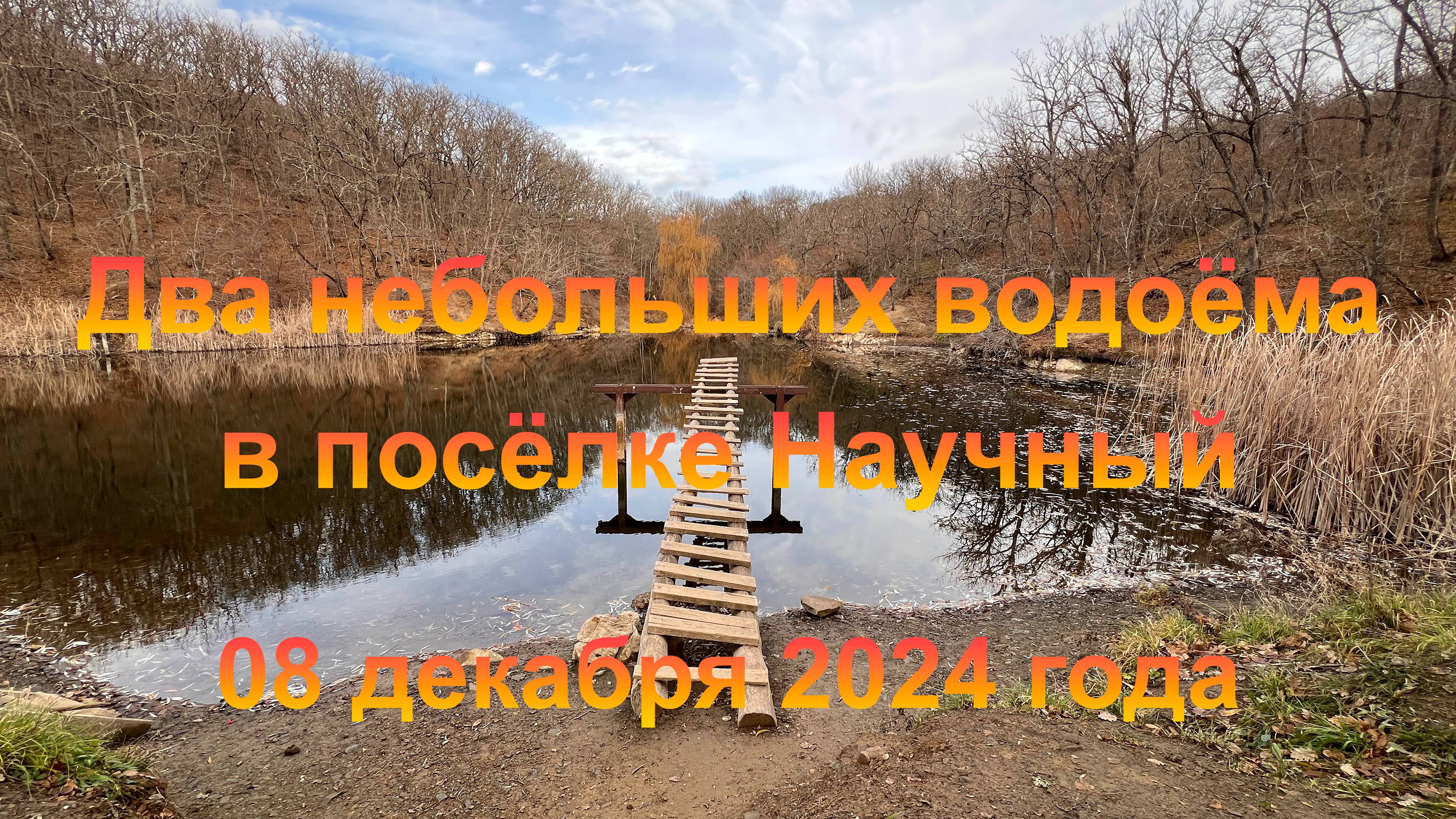 Два небольших водоёма в посёлке Научный (Крым, пгт Научный). 08 декабря 2024 года.