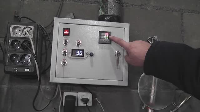 Печь на отработке Термостат.