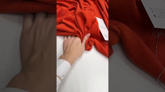 Махровый трикотаж в ярко оранжевом  оттенке