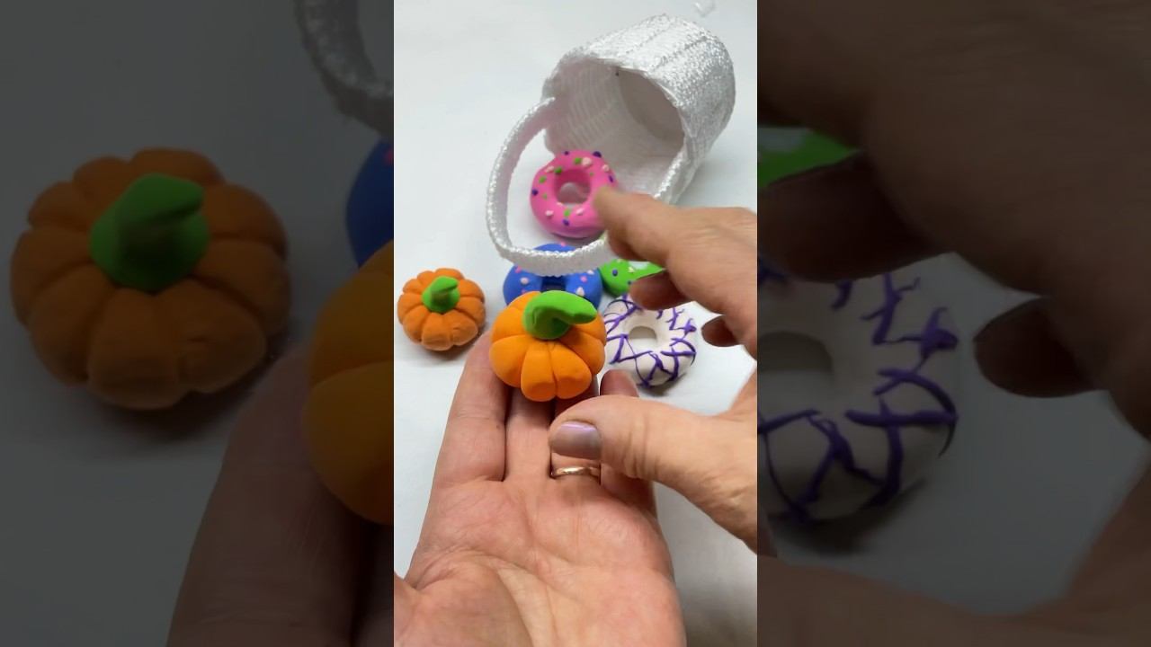 How to make Cute Pumpkin play-doh #kidsvideo #playdoh #shorts