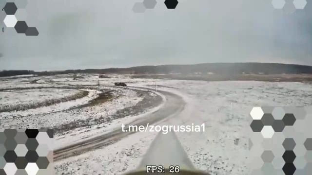Работа FPV-дронов по украинской логистике возле недавно освобожденного села Плехово в Курской об...