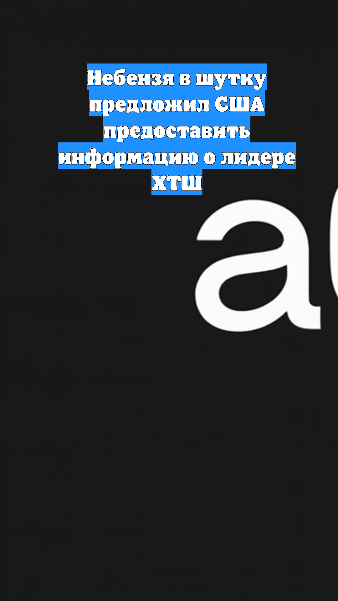 Небензя в шутку предложил США предоставить информацию о лидере ХТШ